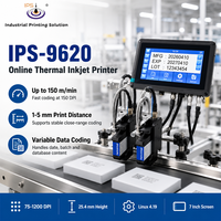 Imprimante à jet d'encre thermique en ligne IPS-9620 TIJ, imprimante de codes-barres, machine de codage de date par lots, double tête, 150 m/min, Linux 4.19, USB 2.0