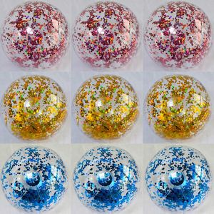 Customizable <b>Inflatable</b> Glitter Beach Ball - Printed Promotional Beach <b>Toy</b> for Outdoor Water Play - Product Image 2
