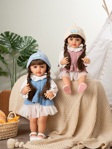 Vente chaude en gros 22 pouces <span class=keywords><strong>Reborn</strong></span> poupées Silicone nouveau-né bébé fille avec cheveux 55cm <span class=keywords><strong>Reborn</strong></span> poupées - Product Image 5