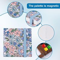 XinyiArt Mini palette de voyage en bois de noyer pour artistes, avec pince à pinceaux et carnet d'aquarelle, pour artistes nomades