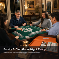 Jeu de Mahjong américain personnalisé en acrylique avec 166 tuiles et étui en cuir à motif crocodile pour les soirées de jeu en famille et les cadeaux de luxe