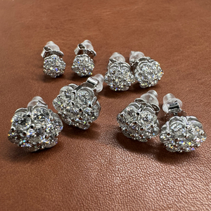 VVS Moissanite diamante borchia GRA nido d'ape 14K placcato in oro 925 in <span class=keywords><strong>argento</strong></span> Sterling a grappolo Moissanite <span class=keywords><strong>orecchini</strong></span> da <span class=keywords><strong>uomo</strong></span> - Product Image 5