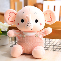 Porte-clés en coton 100% avec de grands yeux et de grandes oreilles, vente chaude, dessin animé, taille réelle, animaux en peluche moelleux pour bébé, éléphant
