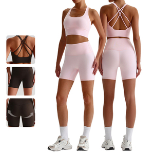 Nuovi Completi Sportivi Aderenti con Reggiseno e <span class=keywords><strong>Pantaloncini</strong></span> Traspiranti per Corsa, Fitness e Yoga all'Aperto - Product Image 2