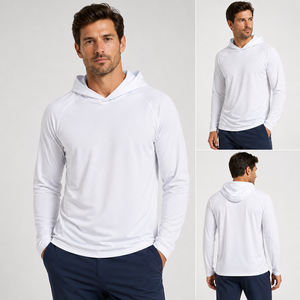 Clothing Manufacturers Custom Moisture Wicking Breathable <b>Running</b> Hiking <b>Men</b>’s Performance <b>Hoodie</b> - Product Image 2