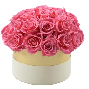 Hfloral Factory Supply Wholesale Kunming Mom Day Promotional Natural Forever Flora Style Preserved Roses in Gift Box Decorative