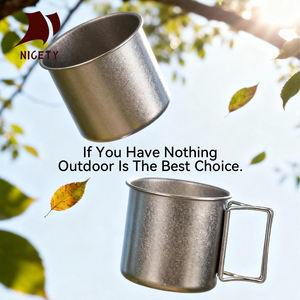 390ml 450ml Gelas Minum <span class=keywords><strong>Titanium</strong></span> Ringan Peralatan Minum <span class=keywords><strong>Titanium</strong></span> dengan Pegangan Lipat - Product Image 5