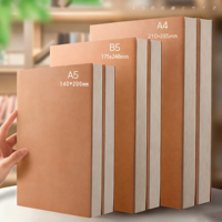 Carnet en kraft à couverture souple épaissie A5/B5/A4, carnet de notes en papier kraft quadrillé pour les élèves du collège, du lycée et des étudiants