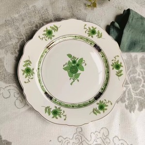 Best-selling European Classic Green Flower Ceramic Plates and <b>Dinnerware</b> Set - Product Image 5