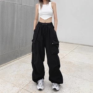 <span class=keywords><strong>Pantaloni</strong></span> Cargo da Lavoro Stile Americano per Commercio Estero Transfrontaliero, da Donna, <span class=keywords><strong>Estivi</strong></span>, Sottili, Larghi, a Gamba Larga, <span class=keywords><strong>con</strong></span> Tasche Grandi, Casual, a Vita Media - Product Image 2
