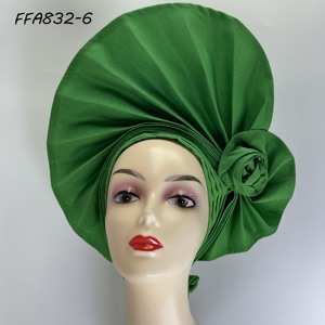 Auto <span class=keywords><strong>Gele</strong></span> déjà noué, foulard africain prêt à porter <span class=keywords><strong>Aso</strong></span> <span class=keywords><strong>Oke</strong></span> du Nigéria pour mariage traditionnel, bonnet <span class=keywords><strong>Aso</strong></span> <span class=keywords><strong>Oke</strong></span> pour femmes, foulards pour la tête - Product Image 6