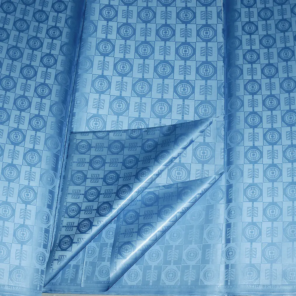 Özel Polyester pamuk Bazin Riche imalat hizmetleri satın kalite brokar kumaş jakarlı Online