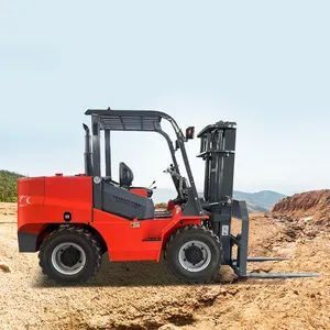 The new four-wheel drive off-road forklift made of high-strength manganese steel is cost-effective