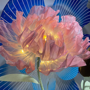 Fleur <span class=keywords><strong>de</strong></span> soie électrique fleur <span class=keywords><strong>de</strong></span> pivoine géante artificielle fermeture automatique ouverture fleur Ford Dressing fenêtre fond décoration - Product Image 4