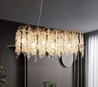 Lustre en cristal doré en forme de grappe, suspension scintillante, luminaire de plafond moderne de luxe pour salle à manger, salon, hall d'entrée