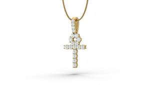 Pendentif Croix Ankh en Diamant Premium Fabriqué avec des Diamants Naturels en Or Bijoux Fins Conçus pour l'Expression Spirituelle - Product Image 3