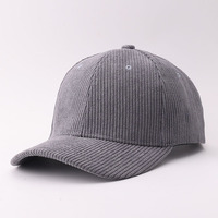 Casquette de baseball en velours côtelé unie pour l'automne et l'hiver, simple, chaude, style décontracté unisexe, en stock, vente en gros