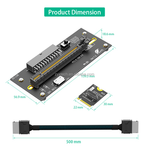 M.2 M-Key 2230~2280 ke PCI-e 4.0 X16 dengan Kabel Ekstensi Oculink SFF-8612/8611 Sebagai Kartu Grafis Eksternal, PWR Dari ATX 24PIN - Product Image 4