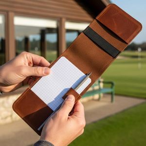 Funda para Libreta de Golf Hecha a Mano en Cuero Genuino, Porta Tarjetas de Puntuación de Golf para Exteriores, Regalos para Él - Product Image 1