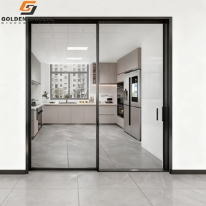 Système de porte coulissante intérieure en verre avec cadre en aluminium de style moderne GS - Product Image 4