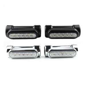 Chrome/Noir Moto Autoroute Bar Switchback Clignotant Blanc Ambre LED Pour Crash Bars pour <span class=keywords><strong>Harley</strong></span> Touring Modèles - Product Image 1