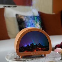 Diffuseur d'arômes Aromacare avec logo personnalisé, 200 ml, petit diffuseur d'arômes pour cheminée de pièce, flamme 3D, lumière LED