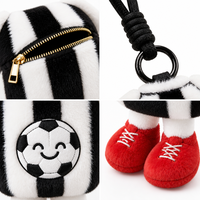 Dompet Koin Bentuk Bola Kaki Kecil Baru dari Zaves, Dompet Mini Kreatif, Gantungan Kunci Portabel, Tema Olahraga, Bahan Katun