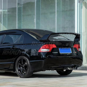สปอยเลอร์หลังสีดำแดงสำหรับ Honda Civic FD2 ปี 2006-2015 วัสดุ ABS คุณภาพสูง สปอยเลอร์หลังสีรองพื้น แต่งรถ - Product Image 3