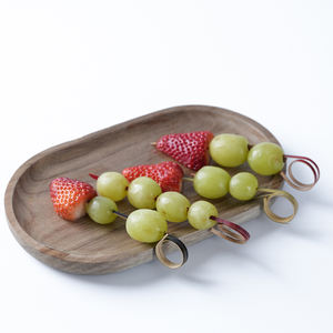 Fábrica al por mayor verde 7,19 pulgadas anillo de dedo cuerda bastón de caramelo palos cóctel fiesta palos fruta decoración palos de bambú - Product Image 1