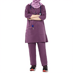 Uniformes de Hospital al por Mayor, Uniforme de Enfermería, Top de Manga Corta, Traje de Mono, Conjuntos de Uniformes Médicos Unisex de Spandex, Jersey de Verano - Product Image 4