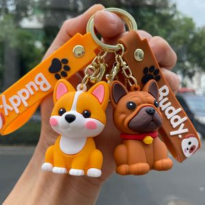 6 Styles <span class=keywords><strong>Porte</strong></span>-clés en silicone et PVC, figurines d'animaux (Caniche, Bouledogue, Corgi, <span class=keywords><strong>Husky</strong></span>, Labrador) et figurines d'anime, pendentifs, jouets et accessoires - Product Image 6