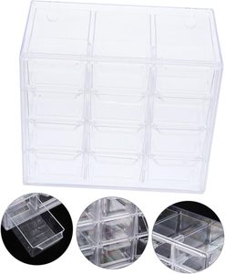 Wholesale 12 <b>Drawers</b> Deskrop <b>Organizer</b> Acrylic Case Transparent <b>Plastic</b> Storage Box for Jewelry Cosmetic DIY Crafts Office - Product Image 6
