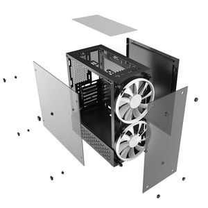 Bulan RGB Komputer ATX Permainan Chassis Komputer Case dengan <span class=keywords><strong>2</strong></span> Gelas dan <span class=keywords><strong>2</strong></span> RGB Fan dengan 20 Mm - Product Image 6