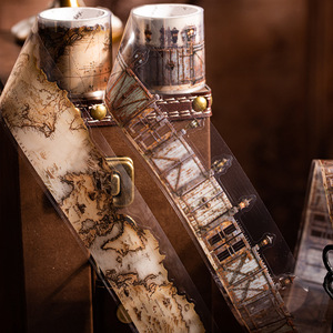 1 rouleau de ruban décoratif rétro en PET de la série Medieval Journey, motif paysage <span class=keywords><strong>alien</strong></span>, pour l'élimination des déchets - Product Image 2