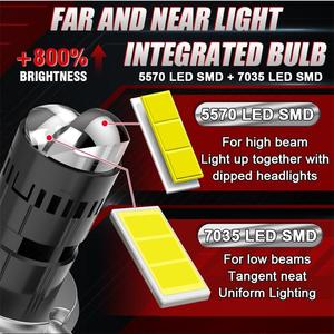 Bombilla LED de Doble Color para Faro Delantero de Motocicleta, 12-80v, Blanca y Amarilla, H4 - Product Image 3