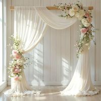Rideaux en arc de mariage rideaux de fond transparents rideaux transparents blancs pour la décoration de mariage fêtes plafond