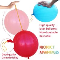 Ballons à poinçonner colorés en gros avec élastique, jouet de jeu pour enfants, ballons à poinçonner en vrac pour décoration de fête et cadeau