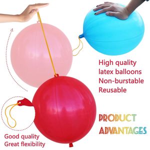 Ballons à poinçonner colorés en gros avec élastique, jouet de <span class=keywords><strong>jeu</strong></span> pour enfants, ballons à poinçonner en vrac pour décoration de fête et cadeau - Product Image 2