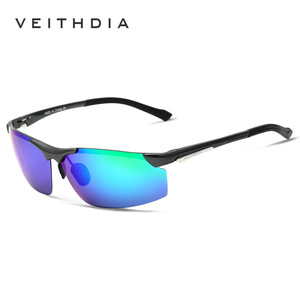 Veithdia Men's Square Half Rim Sports Sunglasses Polarized Aluminum Magnesium <b>Frame</b> UV400 For Fishing Driving Cycling - Product Image 4