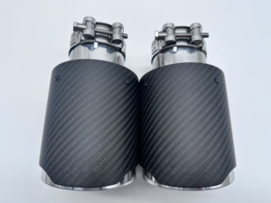 Embout d'échappement en fibre de carbone en gros d'usine 63mm entrée/101mm sortie voiture Akrapovi c tuyau de silencieux - Product Image 6
