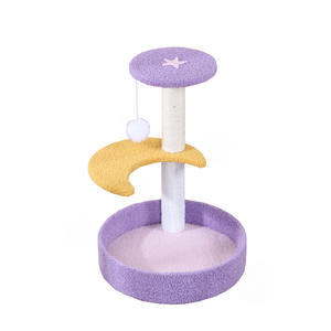 Großer, faltbarer Luxus-Mond-Katzenbaum, Katzenbett, Kratzbaum, integrierter Kletterrahmen, strapazierfähiges Plüschholz + Sisal, 3-stufig, für drinnen - Product Image 5