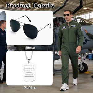 Disfraz de Piloto de Combate JoyFuncos para Hombre, Mono de Aviador, Traje de Vuelo, Disfraz de Halloween, Disfraz de los Años 40, Disfraz de Carnaval, Cosplay - Product Image 5