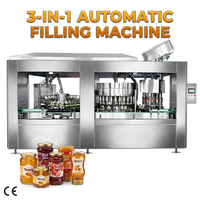 Machine de remplissage de miel et de confiture entièrement automatique monobloc à haute viscosité, type piston, 6, 10 ou 12 têtes