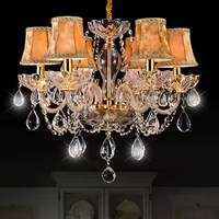 Lustre en cristal transparent K9 de forme créative DUOMEIJU, design floral, hauteur réglable, éclairage LED pour hôtel et salon