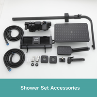 Système de douche avec choix de modèle, pomme de douche et douchette à main, accessoires de douche à effet pluie muraux, ensemble de douche