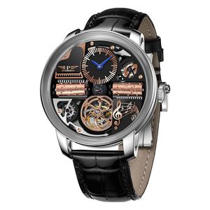 Jam Tangan <span class=keywords><strong>Analog</strong></span> Mekanis Otomatis Pria Seri Musik, Trendi Kasual, Casing Baja Tahan Karat, Kulit Asli - Product Image 6