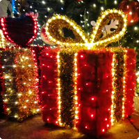 Boîte cadeau 3D Père Noël avec lumière LED, étanche IP65, pour décoration extérieure et festive de Noël, Halloween et Nouvel An