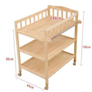 Solid Wood Baby Changing Table 84x64x100cm With Storage Shelves For Diapering And Massage - Product Image 1