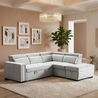 Sofá Cama en Forma de L Moderno y Popular, con Relleno de Esponja, Extensible, con Espacio de Almacenamiento, para Apartamento y Sala de Estar