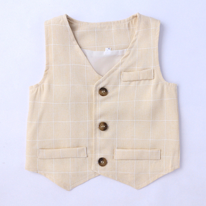 เสื้อผ้าเด็ก3ชิ้นชุดเสื้อผ้าเด็กผู้ชายเสื้อกั๊กชุดสูทสุภาพบุรุษลายทางชุดเด็กวัยหัดเดินพร้อมโบว์ผูก - Product Image 5